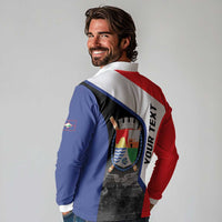 Caribbean Sint Maarten Personalized Long Sleeve Polo Shirt Brown Pelican - Wonder Print Shop