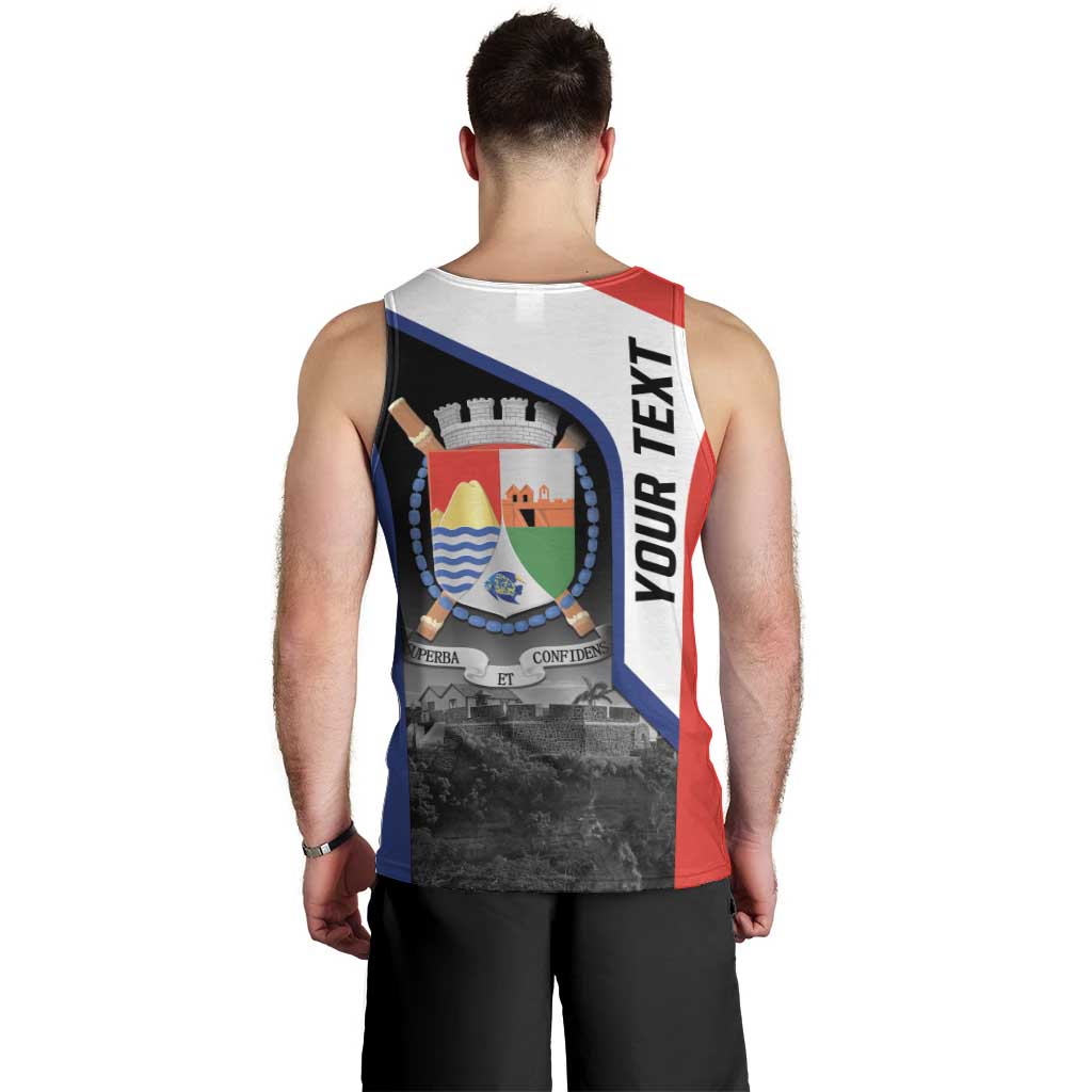 Caribbean Sint Maarten Personalized Men Tank Top Brown Pelican - Wonder Print Shop