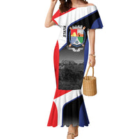 Caribbean Sint Maarten Personalized Mermaid Dress Brown Pelican - Wonder Print Shop