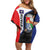 Caribbean Sint Maarten Personalized Off Shoulder Short Dress Brown Pelican - Wonder Print Shop