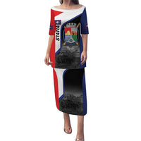 Caribbean Sint Maarten Personalized Puletasi Brown Pelican - Wonder Print Shop