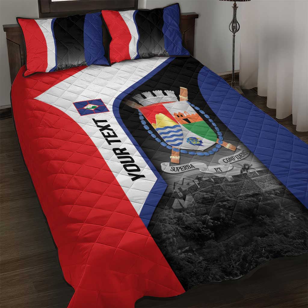 Caribbean Sint Maarten Personalized Quilt Bed Set Brown Pelican - Wonder Print Shop