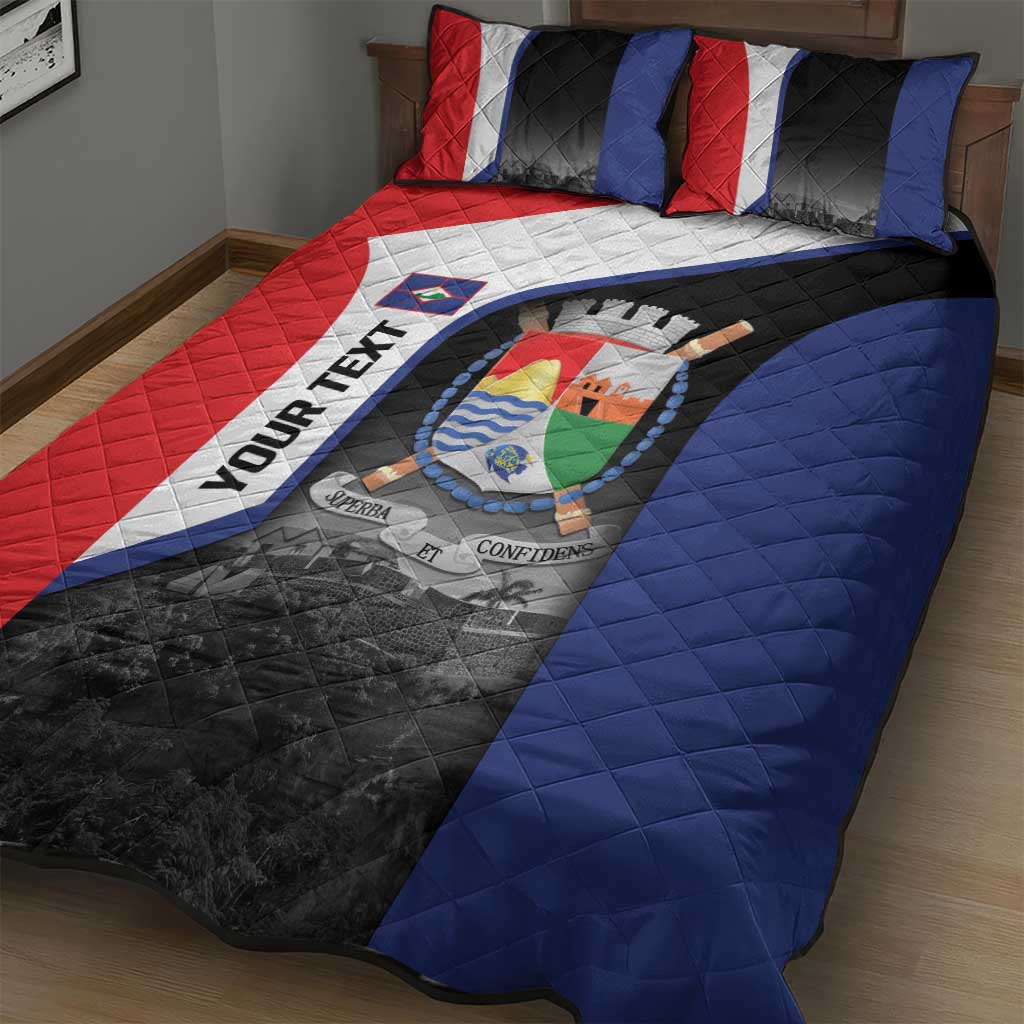 Caribbean Sint Maarten Personalized Quilt Bed Set Brown Pelican - Wonder Print Shop