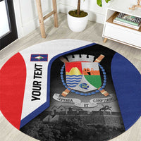 Caribbean Sint Maarten Personalized Round Carpet Brown Pelican - Wonder Print Shop