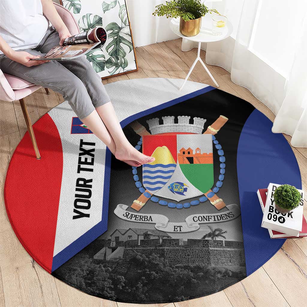 Caribbean Sint Maarten Personalized Round Carpet Brown Pelican - Wonder Print Shop