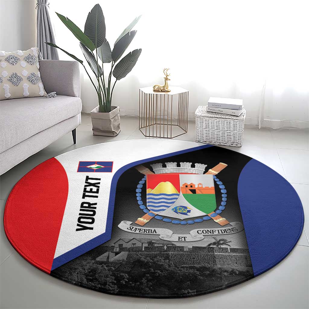 Caribbean Sint Maarten Personalized Round Carpet Brown Pelican - Wonder Print Shop