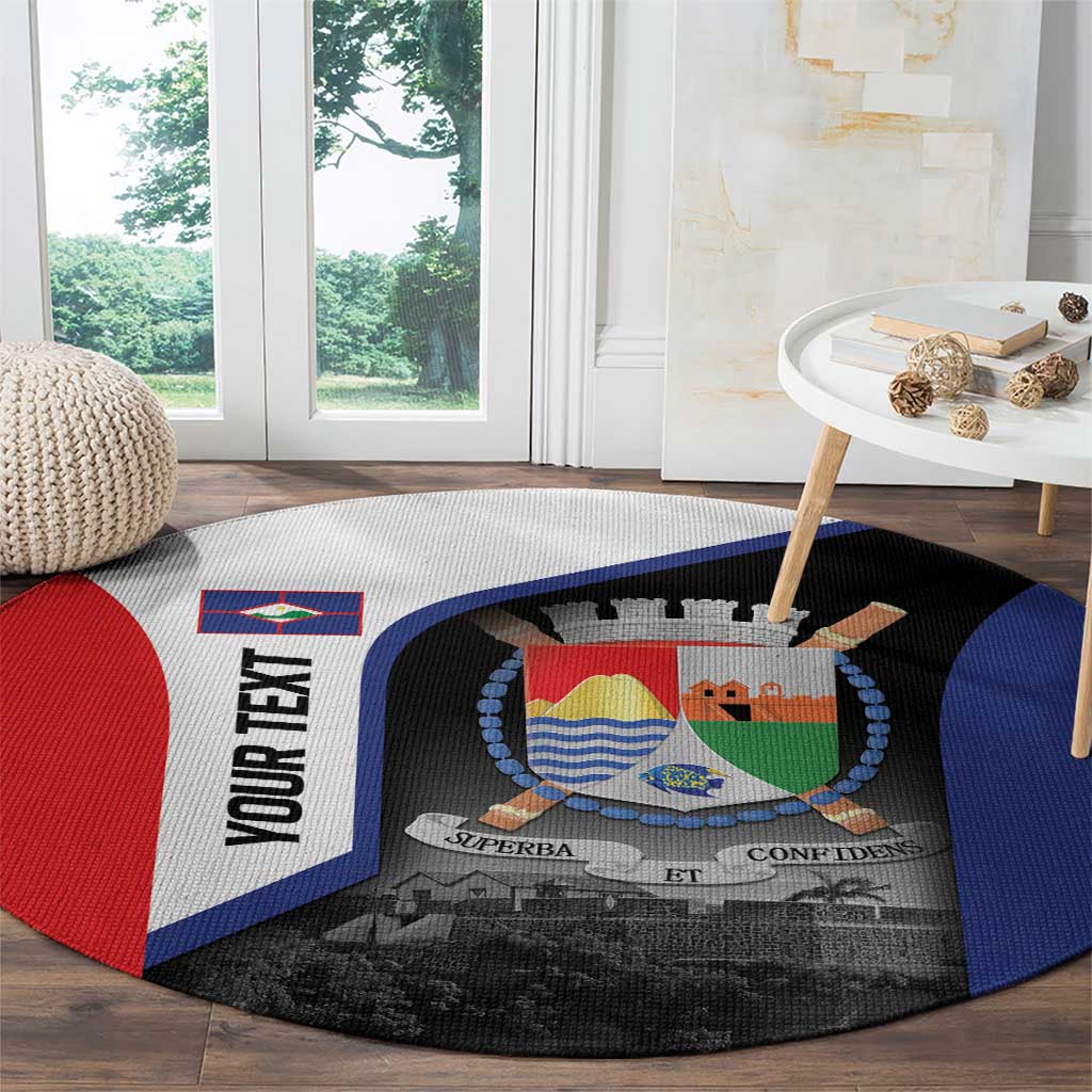 Caribbean Sint Maarten Personalized Round Carpet Brown Pelican - Wonder Print Shop