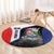 Caribbean Sint Maarten Personalized Round Carpet Brown Pelican - Wonder Print Shop