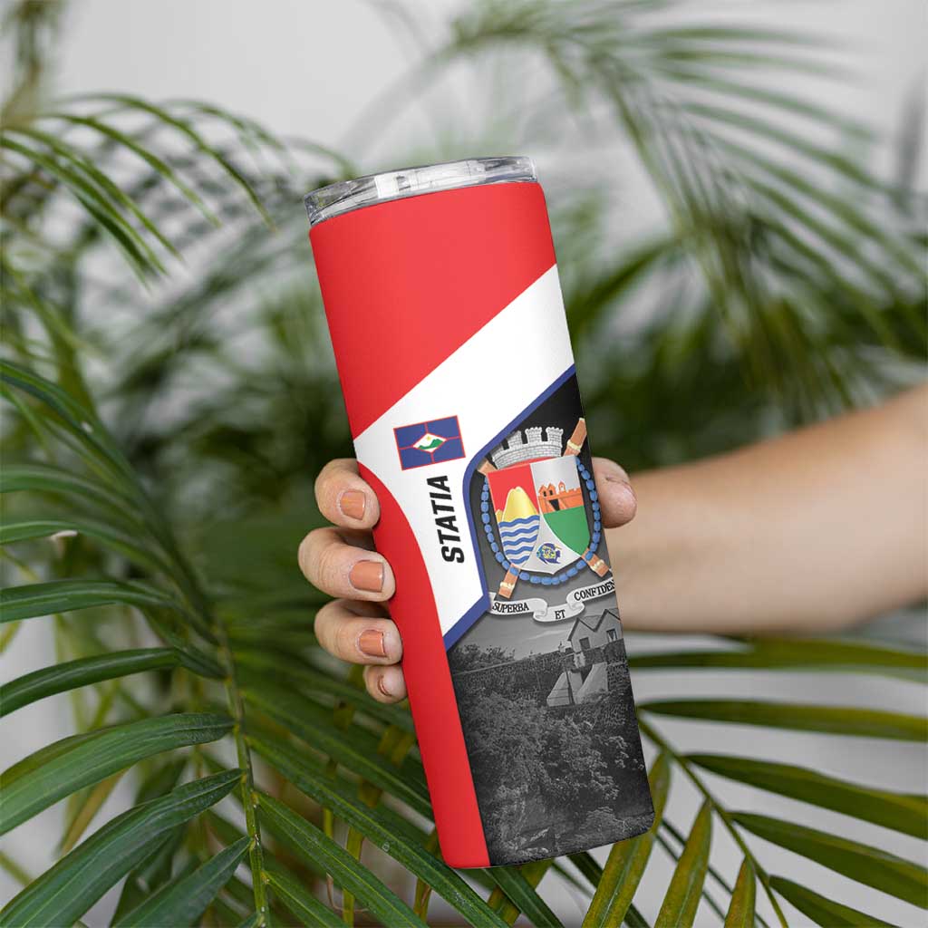 Caribbean Sint Maarten Personalized Skinny Tumbler Brown Pelican - Wonder Print Shop