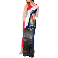 Caribbean Sint Maarten Personalized Tank Maxi Dress Brown Pelican - Wonder Print Shop