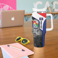 Caribbean Sint Maarten Personalized Tumbler With Handle Brown Pelican - Wonder Print Shop