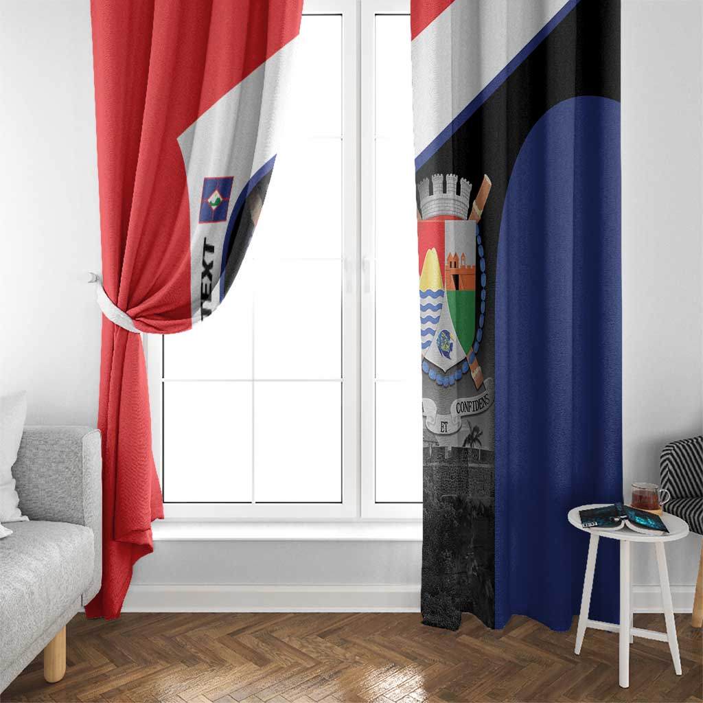 Caribbean Sint Maarten Personalized Window Curtain Brown Pelican - Wonder Print Shop