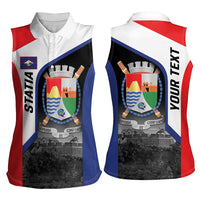 Caribbean Sint Maarten Personalized Women Sleeveless Polo Shirt Brown Pelican - Wonder Print Shop