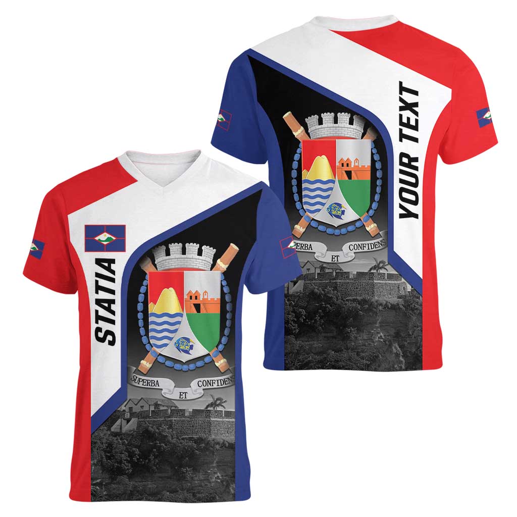 Caribbean Sint Maarten Personalized Women V-Neck T-Shirt Brown Pelican - Wonder Print Shop