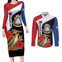 Caribbean Sint Eustatius Personalized Couples Matching Long Sleeve Bodycon Dress and Long Sleeve Button Shirt Statia Superba et confidens - Wonder Print Shop