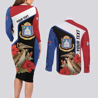 Caribbean Sint Eustatius Personalized Couples Matching Long Sleeve Bodycon Dress and Long Sleeve Button Shirt Statia Superba et confidens - Wonder Print Shop