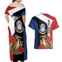 Caribbean Sint Eustatius Personalized Couples Matching Off Shoulder Maxi Dress and Hawaiian Shirt Statia Superba et confidens - Wonder Print Shop