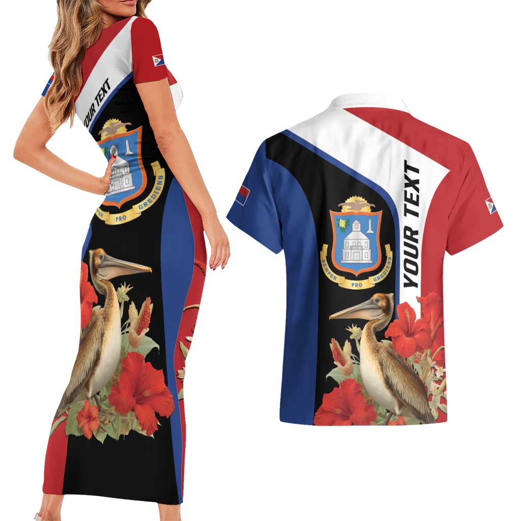 Caribbean Sint Eustatius Personalized Couples Matching Short Sleeve Bodycon Dress and Hawaiian Shirt Statia Superba et confidens - Wonder Print Shop