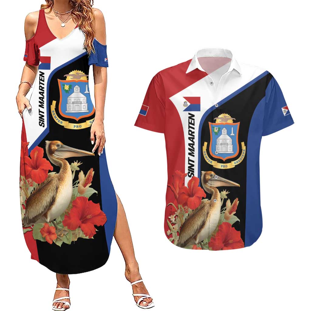 Caribbean Sint Eustatius Personalized Couples Matching Summer Maxi Dress and Hawaiian Shirt Statia Superba et confidens - Wonder Print Shop