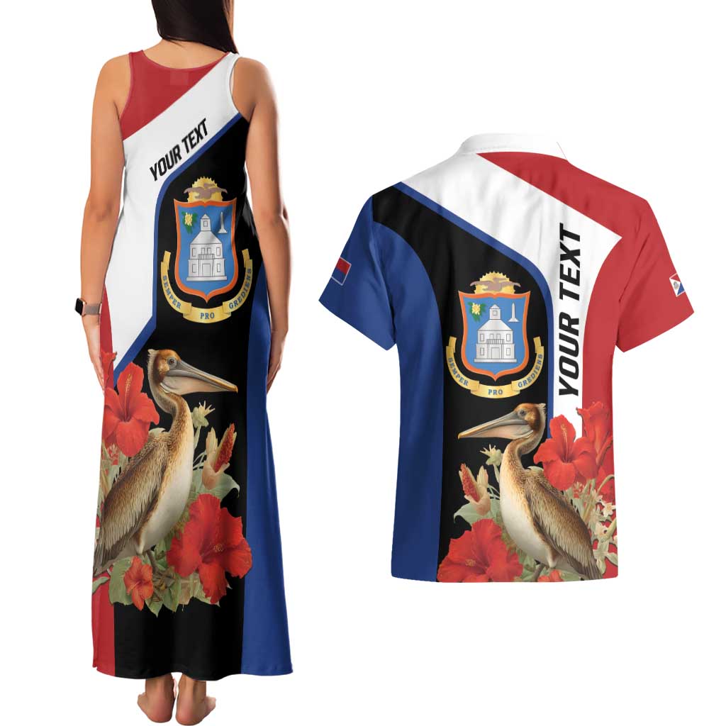Caribbean Sint Eustatius Personalized Couples Matching Tank Maxi Dress and Hawaiian Shirt Statia Superba et confidens - Wonder Print Shop