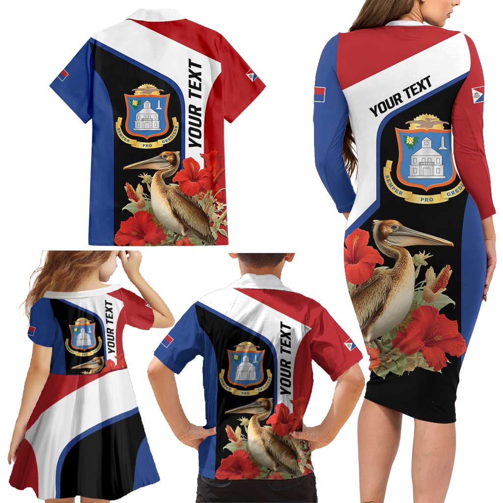 Caribbean Sint Eustatius Personalized Family Matching Long Sleeve Bodycon Dress and Hawaiian Shirt Statia Superba et confidens - Wonder Print Shop