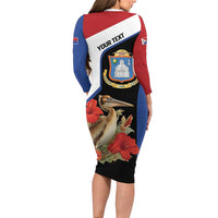 Caribbean Sint Eustatius Personalized Family Matching Long Sleeve Bodycon Dress and Hawaiian Shirt Statia Superba et confidens - Wonder Print Shop