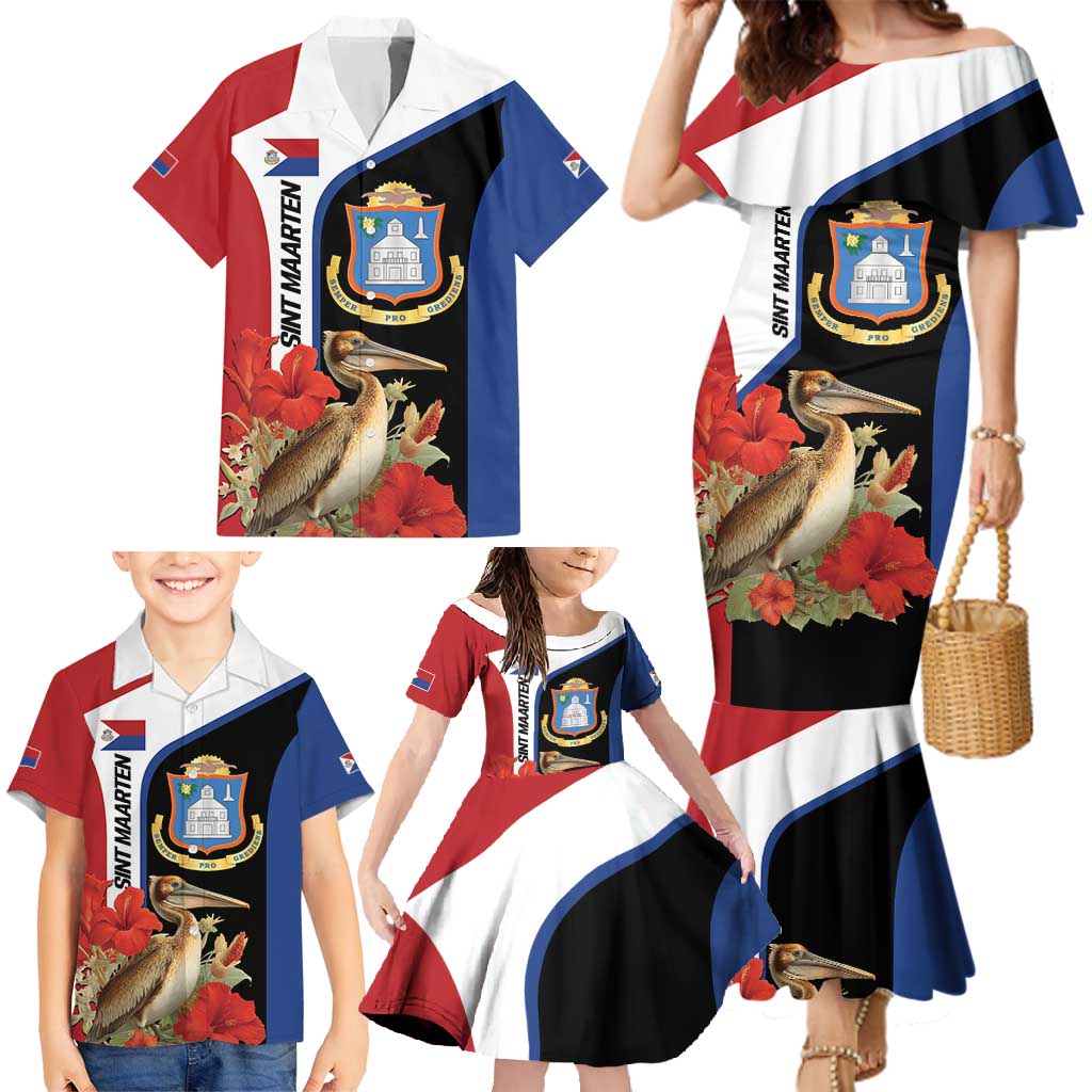 Caribbean Sint Eustatius Personalized Family Matching Mermaid Dress and Hawaiian Shirt Statia Superba et confidens - Wonder Print Shop