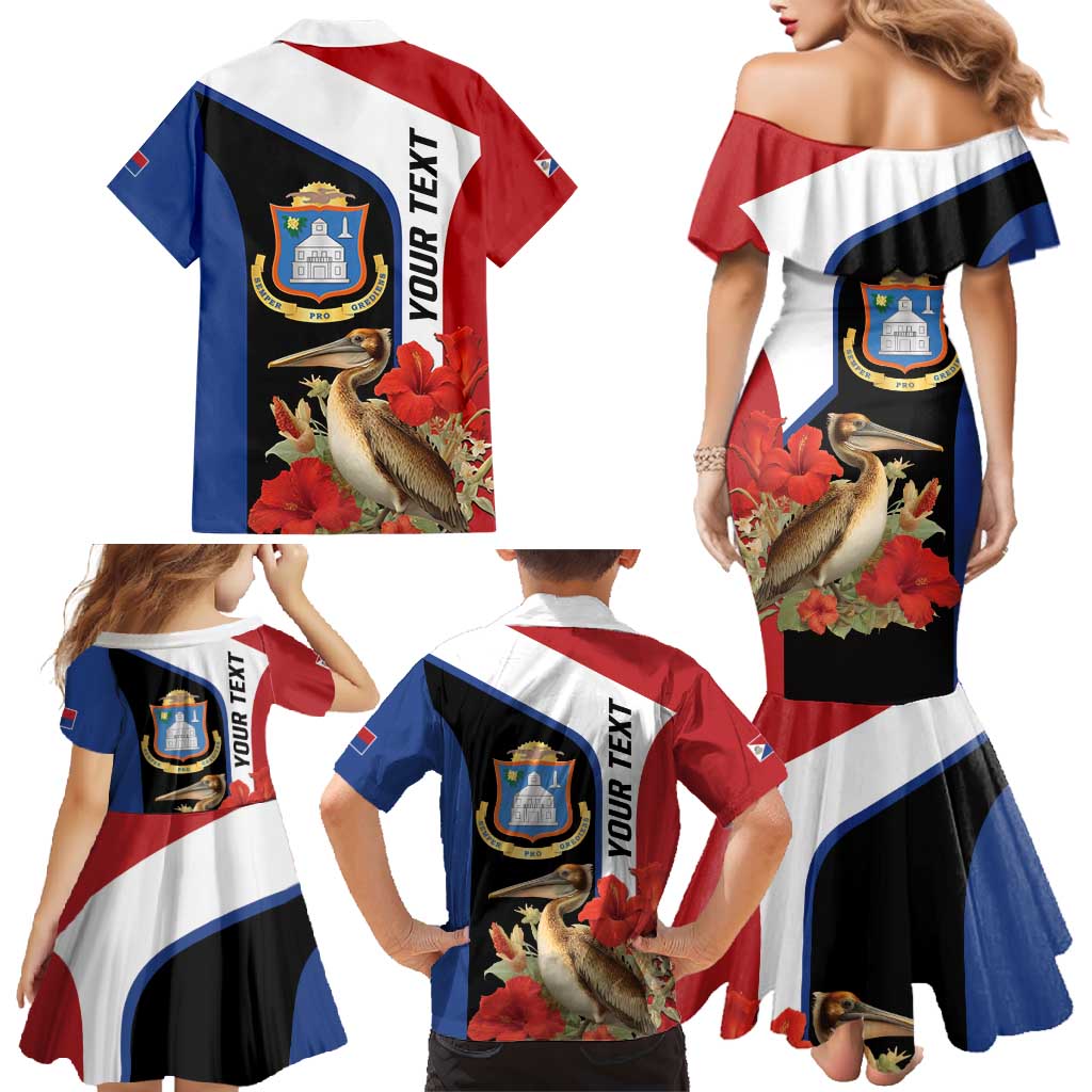 Caribbean Sint Eustatius Personalized Family Matching Mermaid Dress and Hawaiian Shirt Statia Superba et confidens - Wonder Print Shop