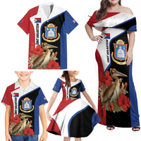Caribbean Sint Eustatius Personalized Family Matching Off Shoulder Maxi Dress and Hawaiian Shirt Statia Superba et confidens - Wonder Print Shop