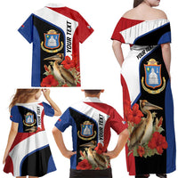 Caribbean Sint Eustatius Personalized Family Matching Off Shoulder Maxi Dress and Hawaiian Shirt Statia Superba et confidens - Wonder Print Shop