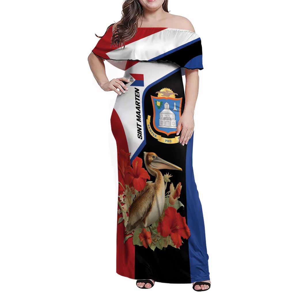 Caribbean Sint Eustatius Personalized Family Matching Off Shoulder Maxi Dress and Hawaiian Shirt Statia Superba et confidens - Wonder Print Shop