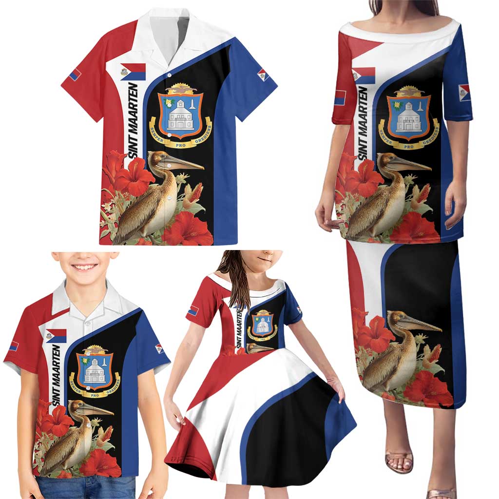 Caribbean Sint Eustatius Personalized Family Matching Puletasi and Hawaiian Shirt Statia Superba et confidens - Wonder Print Shop