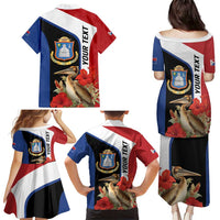 Caribbean Sint Eustatius Personalized Family Matching Puletasi and Hawaiian Shirt Statia Superba et confidens - Wonder Print Shop