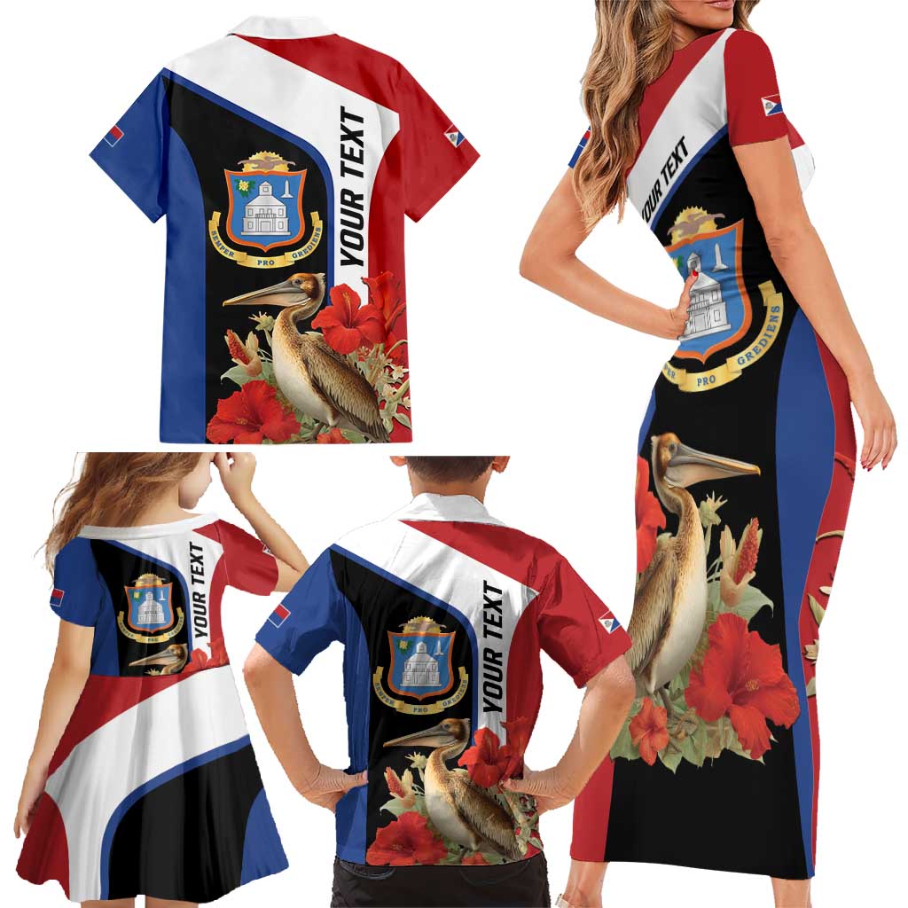 Caribbean Sint Eustatius Personalized Family Matching Short Sleeve Bodycon Dress and Hawaiian Shirt Statia Superba et confidens - Wonder Print Shop