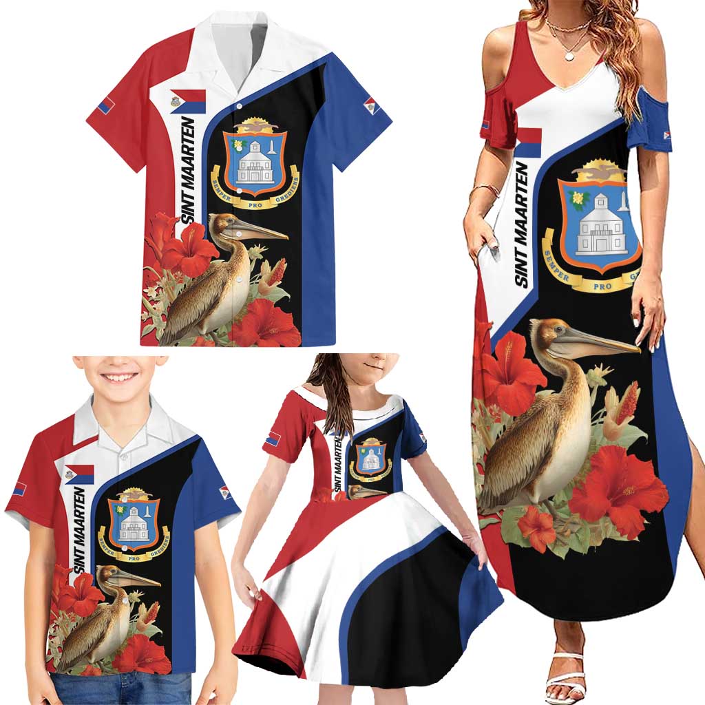 Caribbean Sint Eustatius Personalized Family Matching Summer Maxi Dress and Hawaiian Shirt Statia Superba et confidens - Wonder Print Shop
