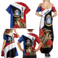Caribbean Sint Eustatius Personalized Family Matching Summer Maxi Dress and Hawaiian Shirt Statia Superba et confidens - Wonder Print Shop