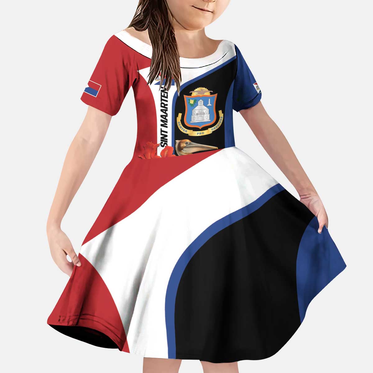 Caribbean Sint Eustatius Personalized Kid Short Sleeve Dress Statia Superba et confidens - Wonder Print Shop