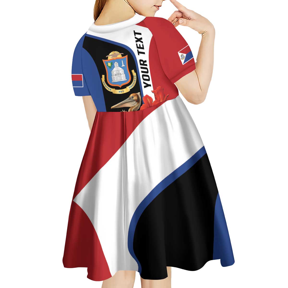 Caribbean Sint Eustatius Personalized Kid Short Sleeve Dress Statia Superba et confidens - Wonder Print Shop