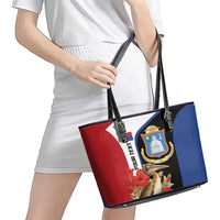 Caribbean Sint Eustatius Personalized Leather Tote Bag Statia Superba et confidens - Wonder Print Shop