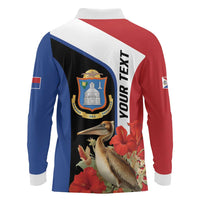 Caribbean Sint Eustatius Personalized Long Sleeve Polo Shirt Statia Superba et confidens - Wonder Print Shop