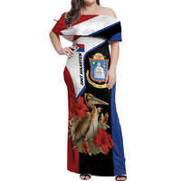 Caribbean Sint Eustatius Personalized Off Shoulder Maxi Dress Statia Superba et confidens - Wonder Print Shop