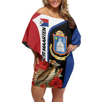 Caribbean Sint Eustatius Personalized Off Shoulder Short Dress Statia Superba et confidens - Wonder Print Shop