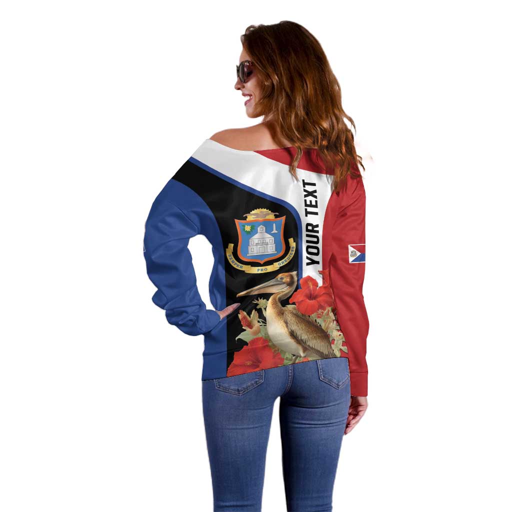 Caribbean Sint Eustatius Personalized Off Shoulder Sweater Statia Superba et confidens - Wonder Print Shop