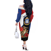 Caribbean Sint Eustatius Personalized Off The Shoulder Long Sleeve Dress Statia Superba et confidens - Wonder Print Shop