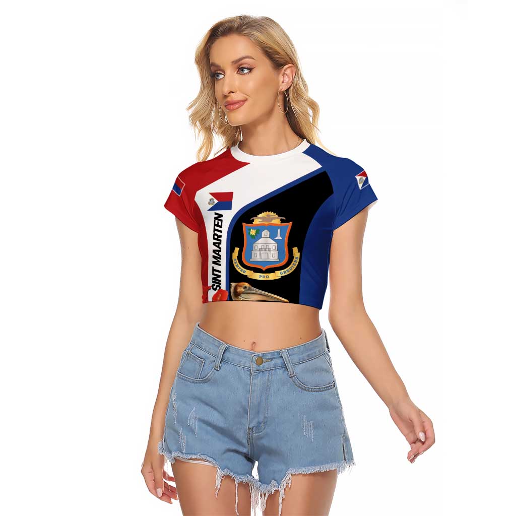 Caribbean Sint Eustatius Personalized Raglan Cropped T Shirt Statia Superba et confidens - Wonder Print Shop