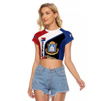 Caribbean Sint Eustatius Personalized Raglan Cropped T Shirt Statia Superba et confidens - Wonder Print Shop