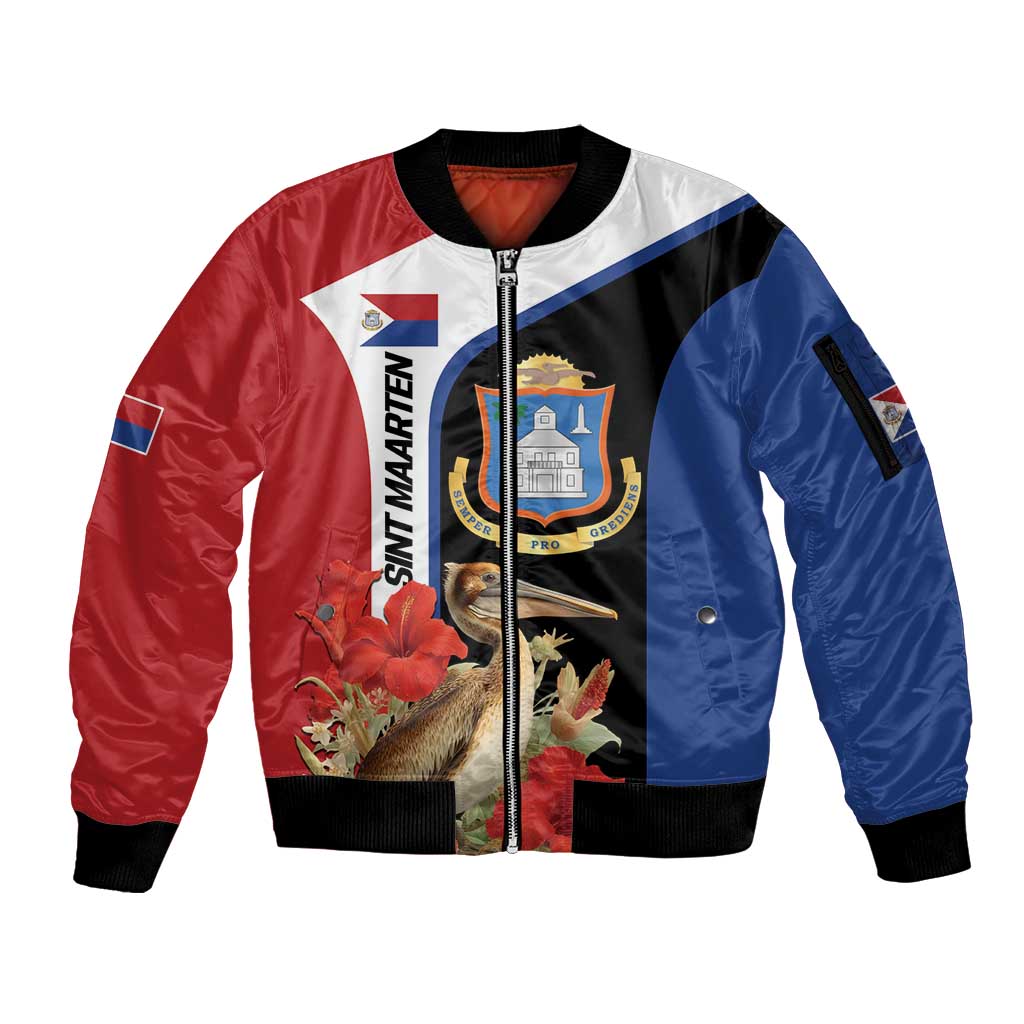 Caribbean Sint Eustatius Personalized Sleeve Zip Bomber Jacket Statia Superba et confidens - Wonder Print Shop