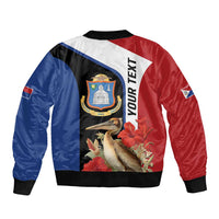 Caribbean Sint Eustatius Personalized Sleeve Zip Bomber Jacket Statia Superba et confidens - Wonder Print Shop