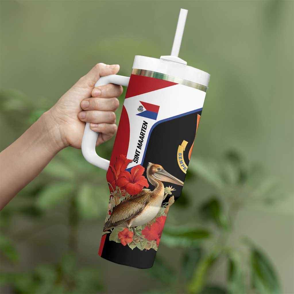 Caribbean Sint Eustatius Personalized Tumbler With Handle Statia Superba et confidens - Wonder Print Shop
