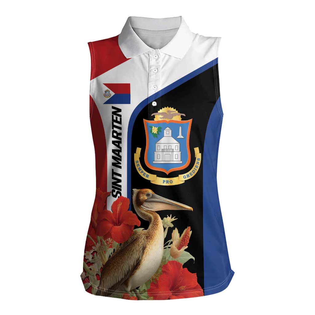 Caribbean Sint Eustatius Personalized Women Sleeveless Polo Shirt Statia Superba et confidens - Wonder Print Shop